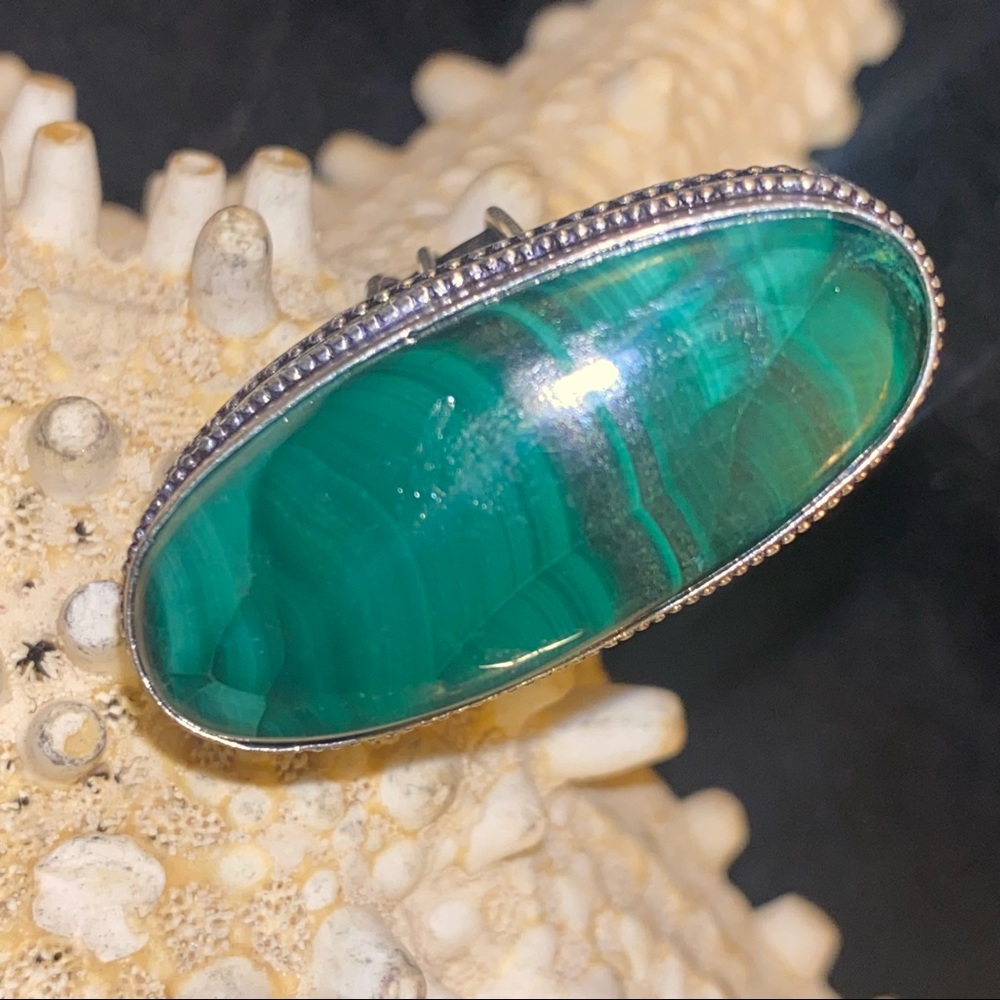 SALE ⭐️ Malachite vintage statement Handcrafted ring